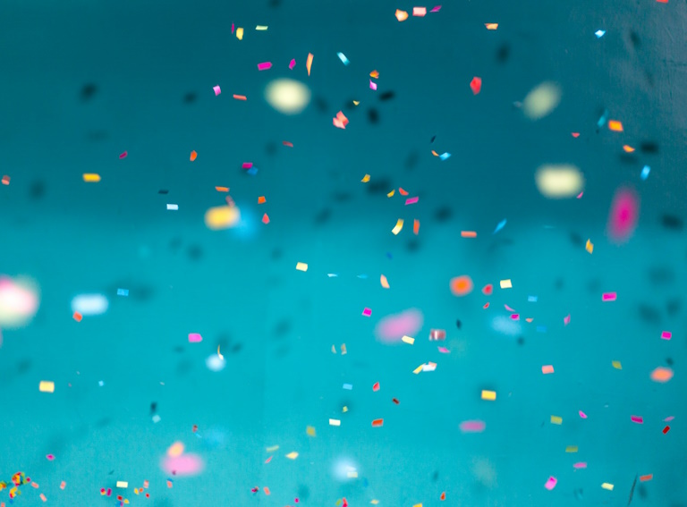 Confetti on a blue background