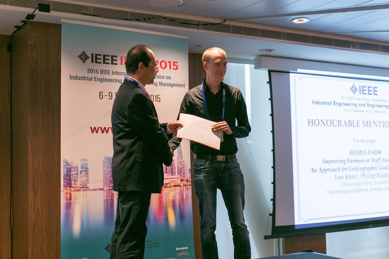 Honorable mention award (IEEM 2015)